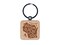 Wisconsin State with Text Swirls Engraved Wood Square Keychain Tag Charm